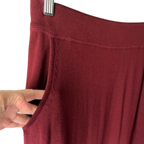 Peruvian Connection D'orsay Pima Cotton Maxi Skirt With Pockets/Slits S Maroon - Picture 4 of 10